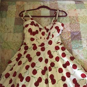Cherry Patterned Vintage-Style Dress